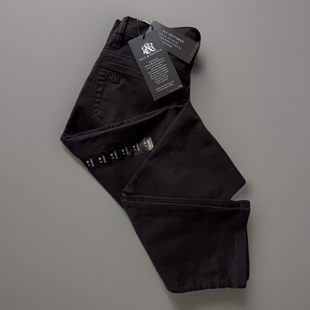 NWT Rock And Republic Slither And Snake Purple/Black Skinny Pants Womens Size 4M